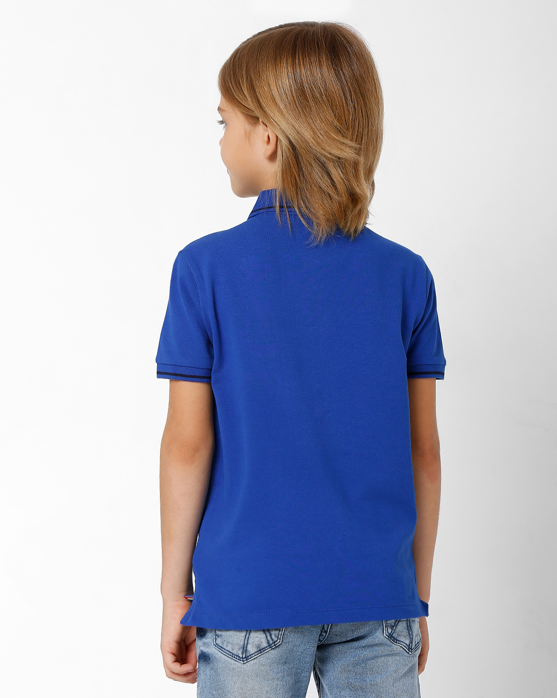 GAS KIDS Boys Solid Blue T-Shirt